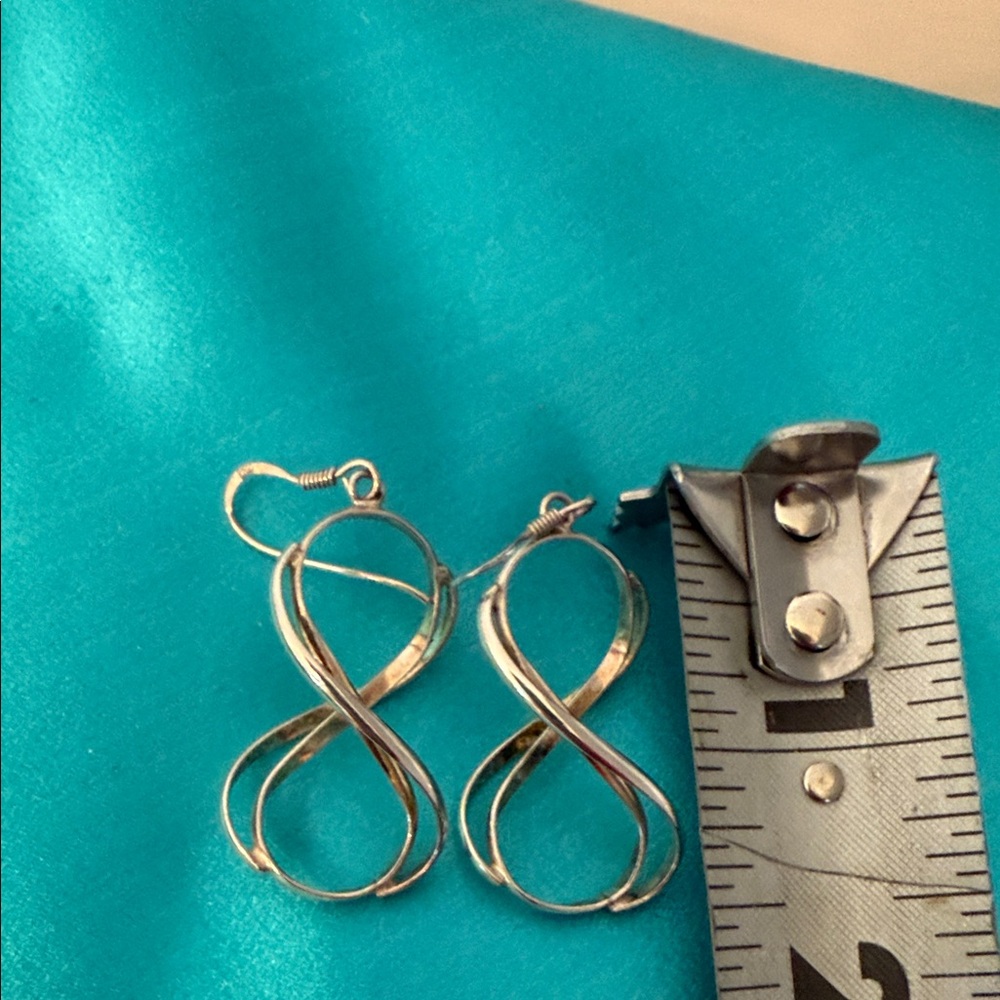 Elegant Silver and Gold Infinity Earrings - Picture 3 of 3